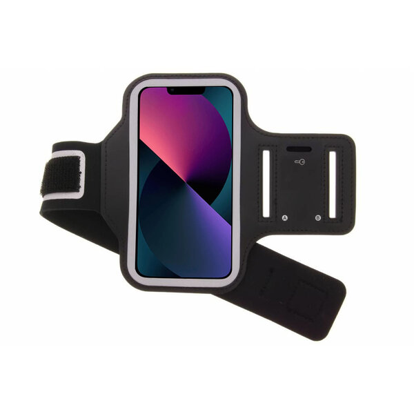 Ntech Hoesje Geschikt voor iPhone 13 Mini hardloop armband - Sportband - hoesje - zwart