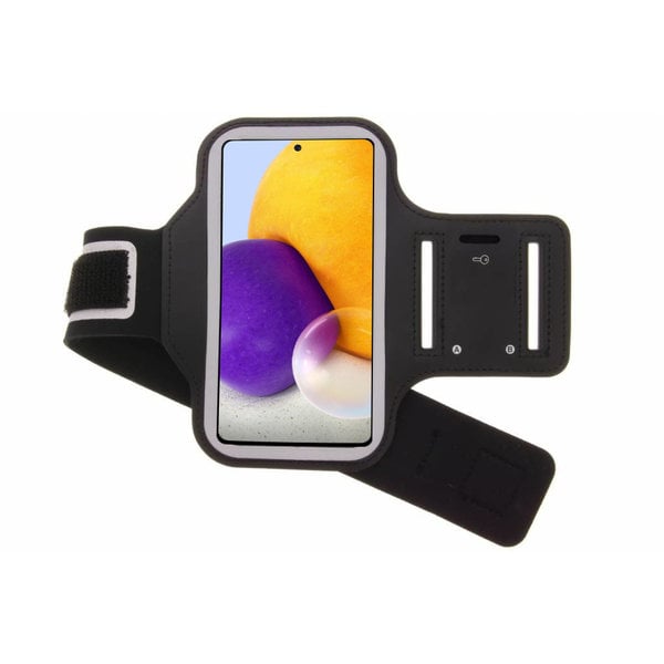 Ntech Hoesje Geschikt Voor Samsung Galaxy A72 hardloop armband - Sportband - hoesje - zwart