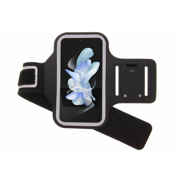Ntech Hoesje Geschikt Voor Samsung Galaxy Z Flip 4 hardloop armband - Sportband - hoesje - zwart