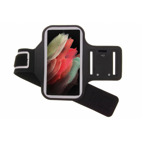 Ntech Hoesje Geschikt Voor Samsung Galaxy S21 Ultra hardloop armband - Sportband - hoesje - zwart