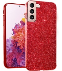 oTronica Samsung Galaxy S22 Plus glitter backcover- Rood