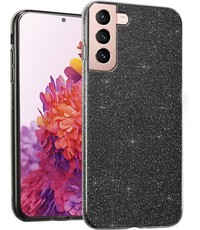 oTronica Samsung Galaxy S22 glitter backcover - Zwaart