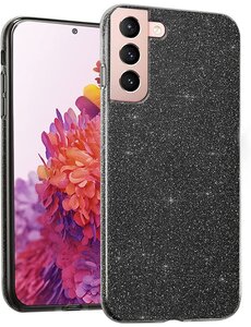 oTronica Samsung Galaxy S22 glitter backcover - Zwaart