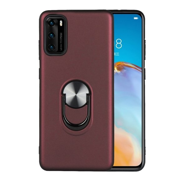 Ntech Hoesje Geschikt voor Huawei P40 hoesje Shockproof Armor case - back cover – TPU – Wijn Rood