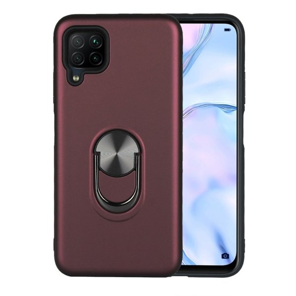 Ntech Hoesje Geschikt voor Huawei P40 Lite hoesje Shockproof Armor case - back cover – TPU – Wijn Rood