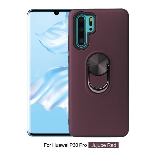 Ntech Hoesje Geschikt voor Huawei P30 Pro hoesje Shockproof Armor case - back cover – TPU – Wijn Rood