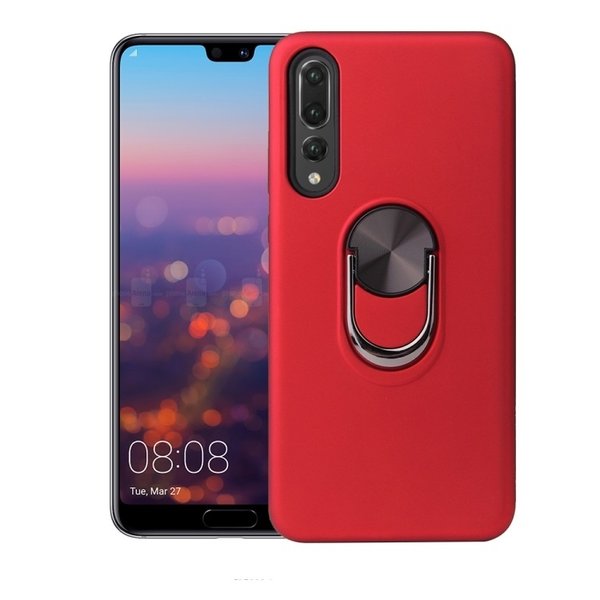 Ntech Hoesje Geschikt voor Huawei P20 Pro hoesje Shockproof Armor case - back cover – TPU – Rood
