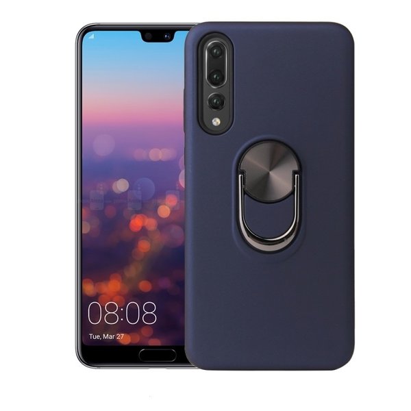 Ntech Hoesje Geschikt voor Huawei P20 hoesje Shockproof Armor case - back cover – TPU – Blauw