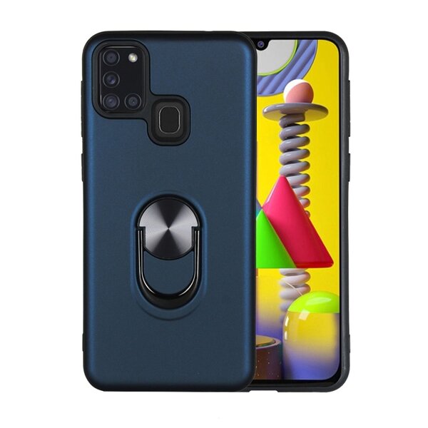 Ntech Hoesje Geschikt Voor Samsung Galaxy A21S hoesje Shockproof Armor case - back cover – TPU – Blauw