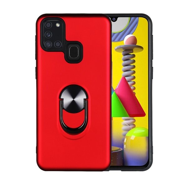 Ntech Hoesje Geschikt Voor Samsung Galaxy A21S hoesje Shockproof Armor case - back cover – TPU – Rood