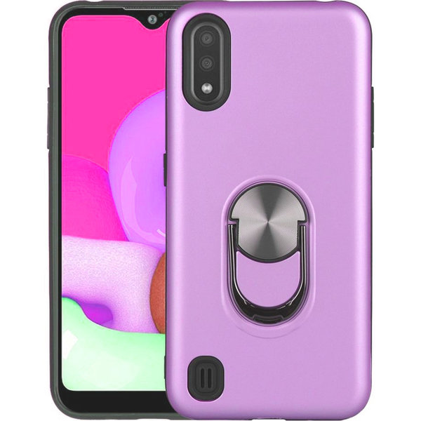 Ntech Hoesje Geschikt Voor Samsung Galaxy A10 hoesje Shockproof Armor case - back cover – TPU – Licht Paars