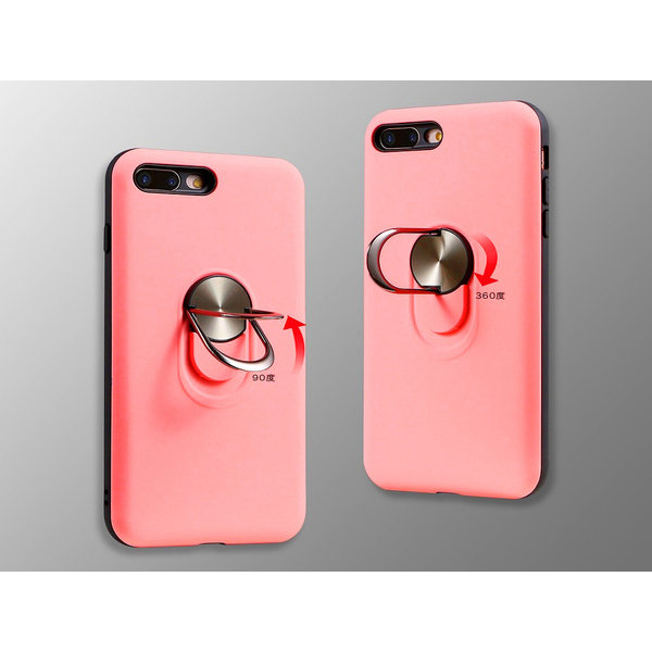 Ntech Hoesje Geschikt voor iPhone 7/8 Plus hoesje Shockproof Armor case - back cover – TPU – Licht Roze