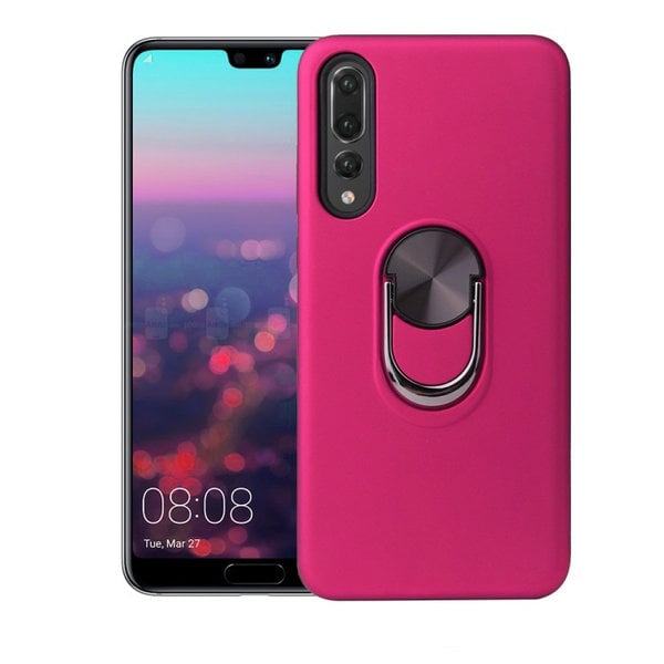 Ntech Hoesje Geschikt voor Huawei P20 hoesje Shockproof Armor case - back cover – TPU – Roze