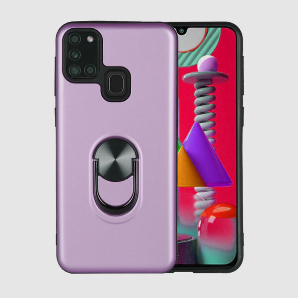 Ntech Hoesje Geschikt Voor Samsung Galaxy A21S hoesje Shockproof Armor case - back cover – TPU – Licht Paars