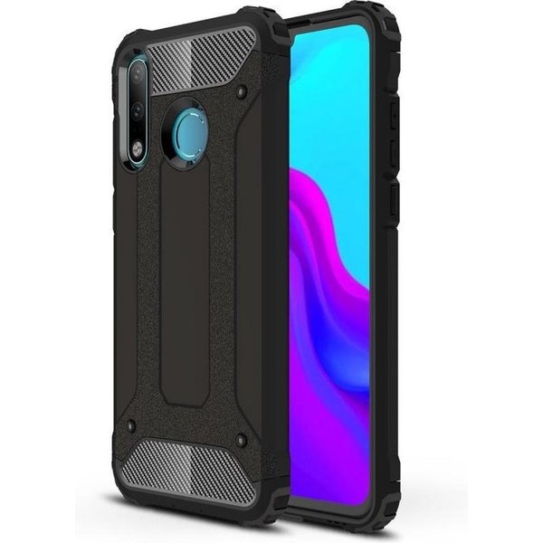 Merkloos Armor Hybrid Back Cover - Huawei P30 Lite Hoesje - Zwart