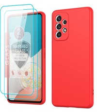 Ntech Samsung A23 4G hoesje silicone soft cover Rood