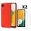 Ntech Hoesje Geschikt Voor Samsung Galaxy A03 Core hoesje silicone soft cover Rood - Hoesje Geschikt Voor Samsung Galaxy Galaxy A03 core Silicone hoesje - Ao3 Core Screenprotector 2 pack