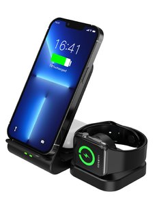 Ntech 3-in-1 Draadloze Oplader (15W Snellader ) telefoon oplader X32 – Geschikt voor iPhone 14 / 14 Pro / 14 Pro Max / 13 / 13 Pro Max  12 / 12 / 12 Pro Max & Apple iWatch & Airpods