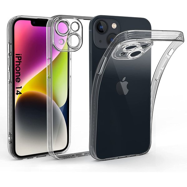 Ntech Hoesje Geschikt voor iPhone 14 met Extra Camera Bescherming Doorzichtig Shockproof backcover – Transparant