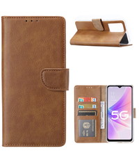  Oppo A57 5G Hoesje met Pasjeshouder Bruin