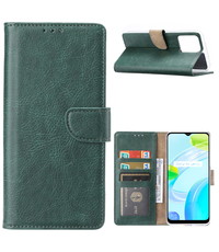 Ntech Realme C30 Hoesje met Pasjeshouder Groen