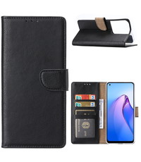Ntech Oppo Reno 8 Hoesje met Pasjeshouder Zwart