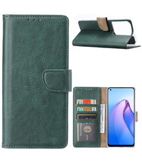 Ntech Oppo Reno 8 Hoesje met Pasjeshouder Groen