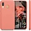 Ntech Hoesje Geschikt Voor Samsung Galaxy A30 Hoesje - Fluweelzachte Microvezel Siliconen Back Cover – Koraal