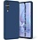 Ntech Hoesje Geschikt Voor Samsung Galaxy A50 Hoesje - Fluweelzachte Microvezel Siliconen Back Cover – Donkerblauw