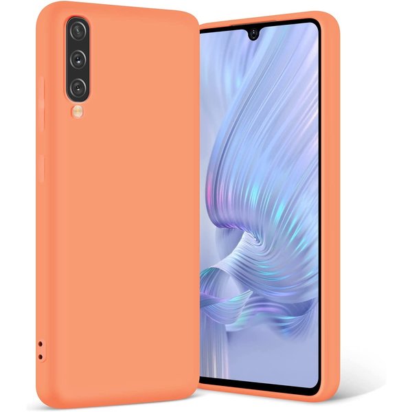 Ntech Hoesje Geschikt Voor Samsung Galaxy A50 Hoesje - Fluweelzachte Microvezel Siliconen Back Cover – Koraal