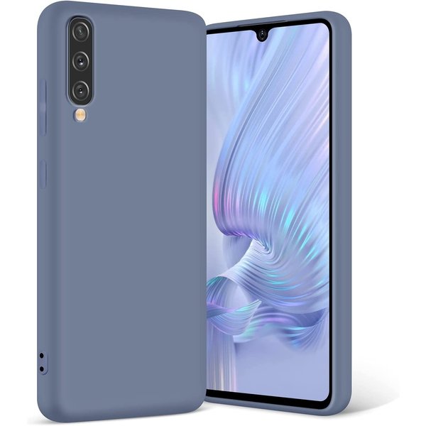 Ntech Hoesje Geschikt Voor Samsung Galaxy A50 Hoesje - Fluweelzachte Microvezel Siliconen Back Cover – Grijs