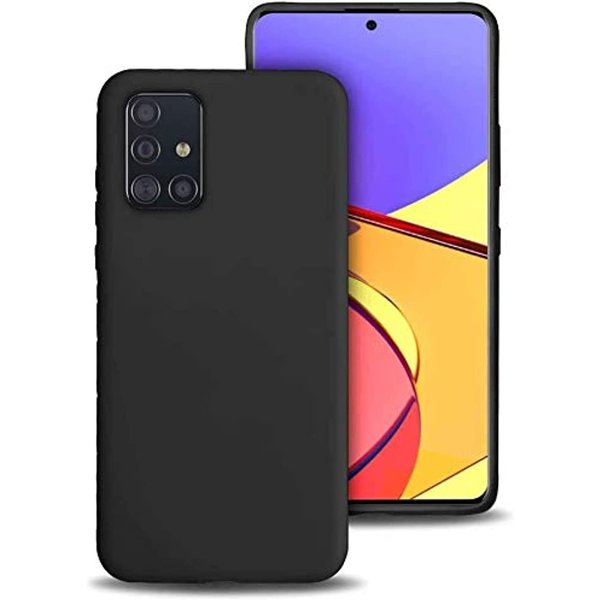 Ntech Hoesje Geschikt Voor Samsung Galaxy A51 Hoesje - Fluweelzachte Microvezel Siliconen Back Cover – Zwart