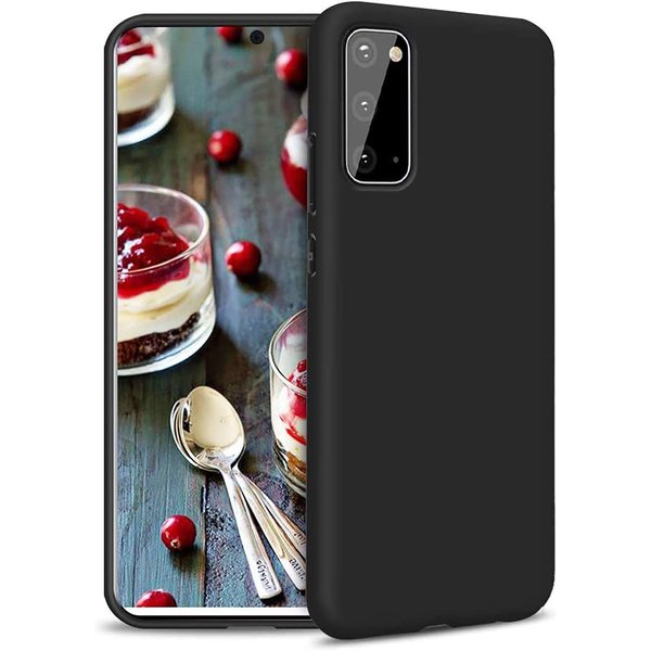 Ntech Hoesje Geschikt Voor Samsung Galaxy A71 Hoesje - Fluweelzachte Microvezel Siliconen Back Cover – Zwart