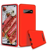 Ntech Samsung Galaxy S10 Microvezel Siliconen Back Cover