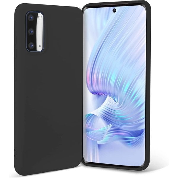Ntech Hoesje Geschikt Voor Samsung Galaxy S20 Hoesje - Fluweelzachte Microvezel Siliconen Back Cover – Zwart
