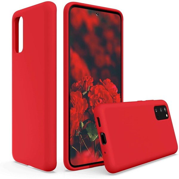 Ntech Hoesje Geschikt Voor Samsung Galaxy S20 Hoesje - Fluweelzachte Microvezel Siliconen Back Cover – Rood