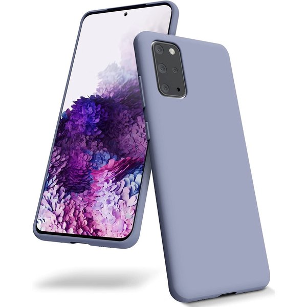 Ntech Hoesje Geschikt Voor Samsung Galaxy S20 Plus Hoesje - Fluweelzachte Microvezel Siliconen Back Cover – Grijs