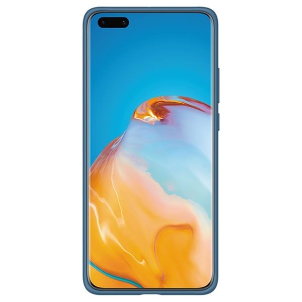 Ntech Hoesje Geschikt voor Huawei P40 Hoesje - Fluweelzachte Microvezel Siliconen Back Cover – Donkerblauw