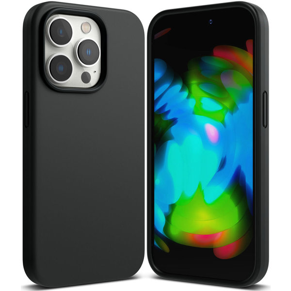 Ntech Hoesje Geschikt voor iPhone 14 Pro Hoesje – siliconen back cover – Zwart