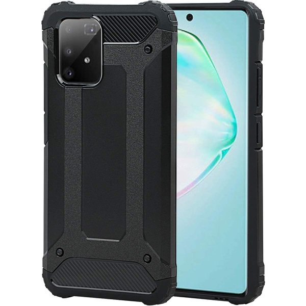 oTronica oTronica Hoesje Geschikt Voor Samsung Galaxy A91/ S10Lite hoesje - Extra Stevige Rugged Armor Hoesje - Shockproof Case - Zwart