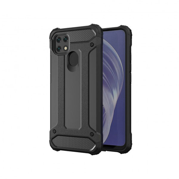 oTronica oTronica Geschikt voor Oppo A15 hoesje - Extra Stevige Rugged Armor Hoesje - Shockproof Case - Zwart