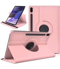 Ntech Samsung Tab S8 Plus hoes DraaibaarLicht Roze