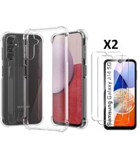 Ntech Samsung A14 5G/4G Hoesje Shock Proof Case Met 2x Screenprotector