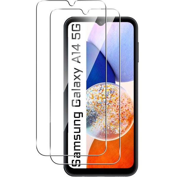 Ntech Screenprotector Geschikt voor Samsung Galaxy A14 (5G/4G) - Beschermglas - Screen protector gehard glas - 2 Stuks
