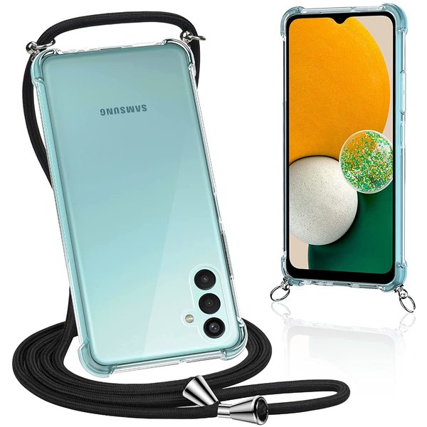 Ntech Hoesje Geschikt Voor Samsung Galaxy A14 5G/4G Hoesje Met Koord Cover - Galaxy A14 5G Siliconen hoesje Back Cover met Koord Transparant
