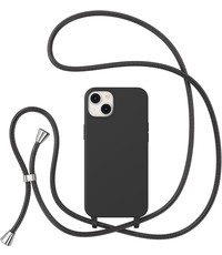 Ntech iPhone 14 Plus Hoesje Zwart - soft Siliconen Back Cover met Koord
