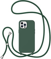 Ntech iPhone 14 Pro Max Hoesje Groen - soft Siliconen Back Cover met Koord