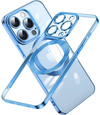 Ntech iPhone 14 Pro Max hoesje Magnetisch Met Lens beschermer Blauw