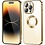 Ntech Hoesje Geschikt voor iPhone 14 Pro Magsafe hoes backcover – Lens beschermer – Transparant / Goud