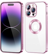 Ntech iPhone 14 Pro hoesje Magnetisch Met Lens beschermer Rose Goud